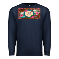 Navy preview western pink flovers leopard serape   license plate template Premium Sweatshirt - BarkalooDesign