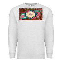 Oatmeal Heather preview western pink flovers leopard serape   license plate template Premium Sweatshirt - BarkalooDesign