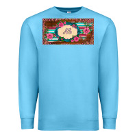Ocean Blue preview western pink flovers leopard serape   license plate template Premium Sweatshirt - BarkalooDesign