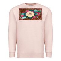 Pale Pink preview western pink flovers leopard serape   license plate template Premium Sweatshirt - BarkalooDesign