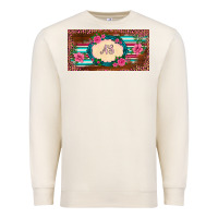 Sandshell preview western pink flovers leopard serape   license plate template Premium Sweatshirt - BarkalooDesign