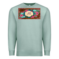 Seafoam preview western pink flovers leopard serape   license plate template Premium Sweatshirt - BarkalooDesign