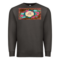 Smoke preview western pink flovers leopard serape   license plate template Premium Sweatshirt - BarkalooDesign