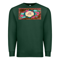 Preview Western Pink Flovers Leopard Serape   License Plate Template Premium Sweatshirt | Teevron