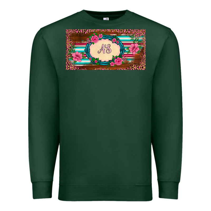 Preview Western Pink Flovers Leopard Serape   License Plate Template Premium Sweatshirt by BarkalooDesign | Teevron