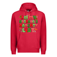 Cardinal on my husband's naughty list Premium Hoodie - MaliasSmallBusiness