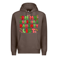 Coffee on my husband's naughty list Premium Hoodie - MaliasSmallBusiness