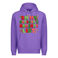 Purple on my husband's naughty list Premium Hoodie - MaliasSmallBusiness