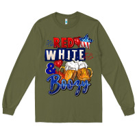 Red White And Boozy 4th Of July Long Sleeve Tee | Teevron