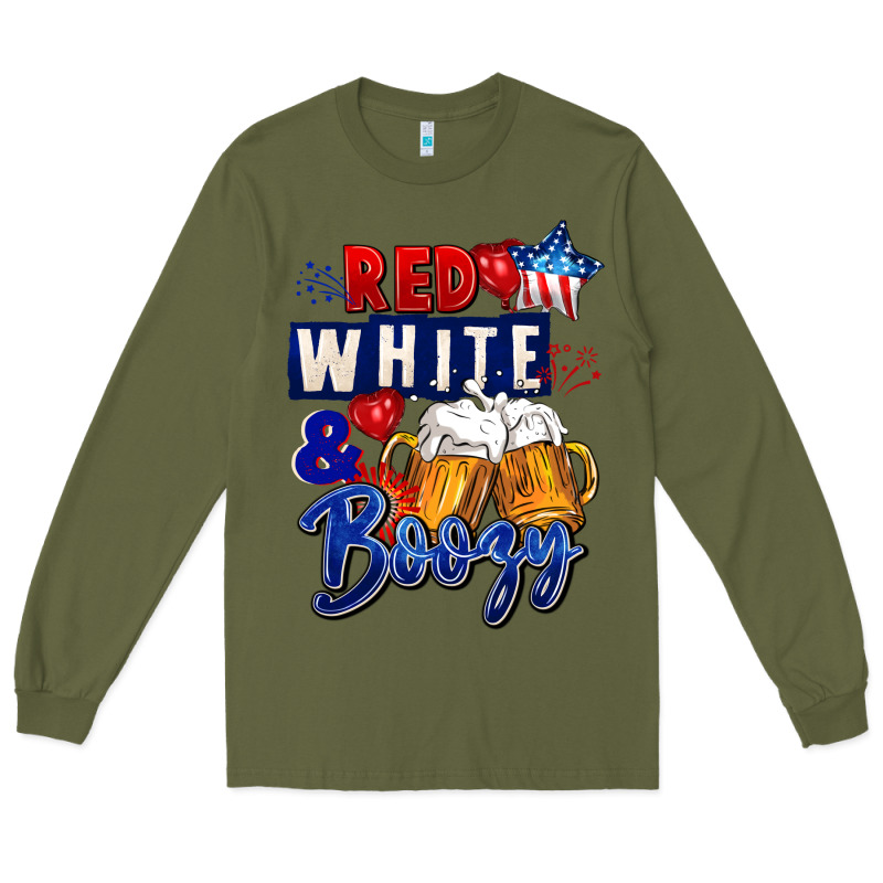 Red White And Boozy 4th Of July Long Sleeve Tee by CowGirlArtShop | Teevron