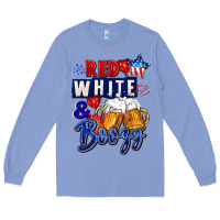 Colony Blue Red white and boozy 4th of july Long Sleeve Tee - CowGirlArtShop
