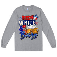 Heather Grey Red white and boozy 4th of july Long Sleeve Tee - CowGirlArtShop
