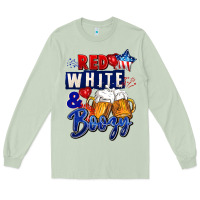 Matcha Red white and boozy 4th of july Long Sleeve Tee - CowGirlArtShop