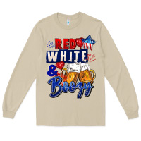 Mushroom Red white and boozy 4th of july Long Sleeve Tee - CowGirlArtShop