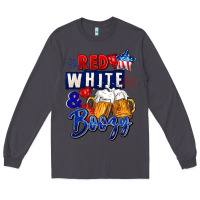 Smoke Red white and boozy 4th of july Long Sleeve Tee - CowGirlArtShop
