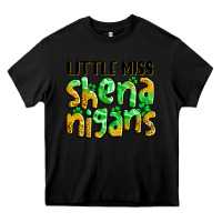 Black little miss shenanigans St. Patrick's Heavy Core Tee - LillyAllenDesigns