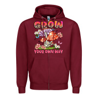 Burgundy grow your own way Zipper Hoodie - JahusDesignShop