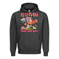Charcoal Heather grow your own way Zipper Hoodie - JahusDesignShop