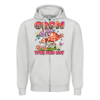 Dove Grey grow your own way Zipper Hoodie - JahusDesignShop