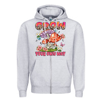Heather Grey grow your own way Zipper Hoodie - JahusDesignShop