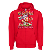 Red grow your own way Zipper Hoodie - JahusDesignShop