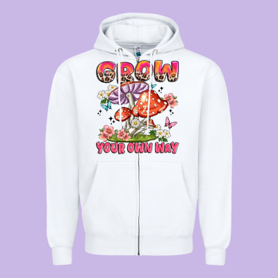 Grow Your Own Way Zipper Hoodie Designed By Jahusdesignshop