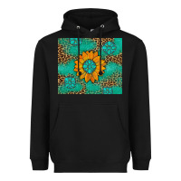 Black Sunflower Gemstone Leopard Heavyweight Hoodie - Artiststas