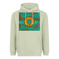 Matcha Sunflower Gemstone Leopard Heavyweight Hoodie - Artiststas