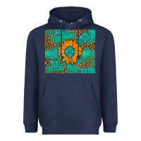 Navy Sunflower Gemstone Leopard Heavyweight Hoodie - Artiststas