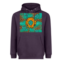 Plum Sunflower Gemstone Leopard Heavyweight Hoodie - Artiststas