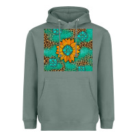 Sage Sunflower Gemstone Leopard Heavyweight Hoodie - Artiststas