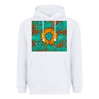 White Sunflower Gemstone Leopard Heavyweight Hoodie - Artiststas