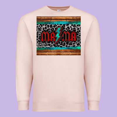 Leopard Lightning Bolt Mama Mother's Day Tumbler Premium Sweatshirt Designed By Jasminsmagicworld
