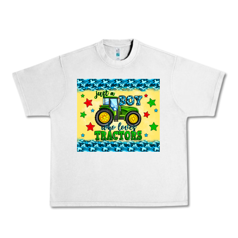 Just A Boy Who Loves Tractors Urban Heavy Tee by Zillion Design Studio | Teevron