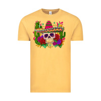 Vintage Mustard mexican skull Vintage Tee - Zillion Design Studio