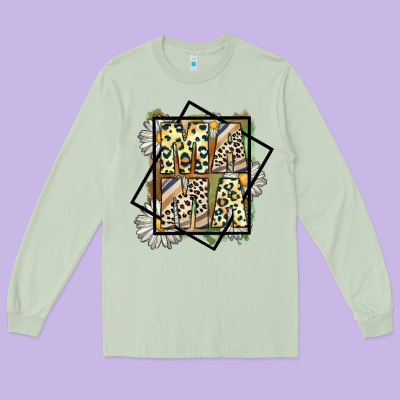 Mama Leopard Long Sleeve Tee Designed By Cowhidedigitalart