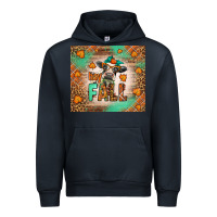 Navy Western Hay Fall Cow Urban Hoodie - LillyAllenDesigns