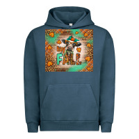 Pigment Midnight Navy Western Hay Fall Cow Urban Hoodie - LillyAllenDesigns