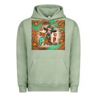 Pigment Oil Green Western Hay Fall Cow Urban Hoodie - LillyAllenDesigns