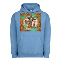 Pigment Pebble Blue Western Hay Fall Cow Urban Hoodie - LillyAllenDesigns