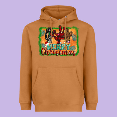 Merry Christmas Cactus Heavyweight Hoodie Designed By Adodesignshop