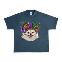 Midnight Navy mardi gras hat white pomeranian Urban Heavy Tee - RanaPortraitStore