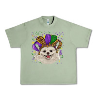 Oil Green mardi gras hat white pomeranian Urban Heavy Tee - RanaPortraitStore