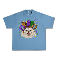 Pebble Blue mardi gras hat white pomeranian Urban Heavy Tee - RanaPortraitStore
