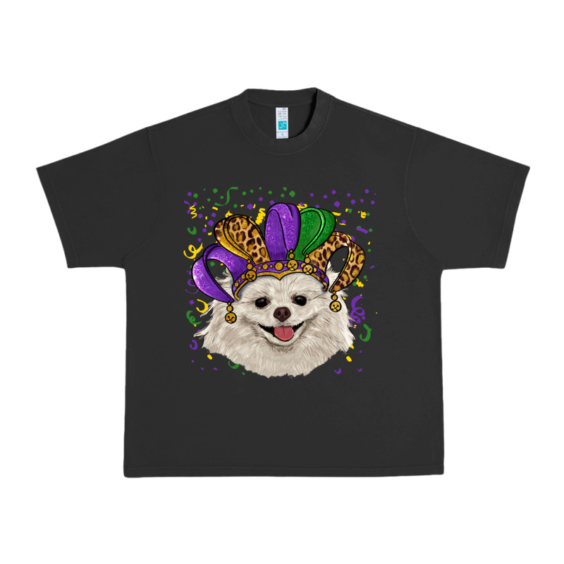 Mardi Gras Hat White Pomeranian Urban Heavy Tee by RanaPortraitStore | Teevron