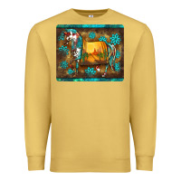 Antique Gold western horse sunset turquoise's gemstones mousepad Premium Sweatshirt - BarkalooDesign