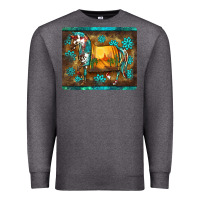 Charcoal Heather western horse sunset turquoise's gemstones mousepad Premium Sweatshirt - BarkalooDesign