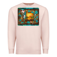 Pale Pink western horse sunset turquoise's gemstones mousepad Premium Sweatshirt - BarkalooDesign