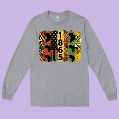 Juneteenth 1865 Brush Stroke Long Sleeve Tee Designed By Hra Design Shop