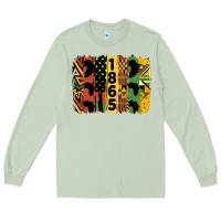 Matcha juneteenth 1865 brush stroke Long Sleeve Tee - HRA Design Shop